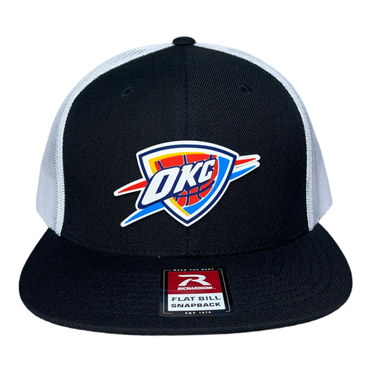 Oklahoma City Thunder 3D Wool Blend Flat Bill Hat- Black/ White