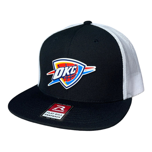 Oklahoma City Thunder 3D Wool Blend Flat Bill Hat- Black/ White