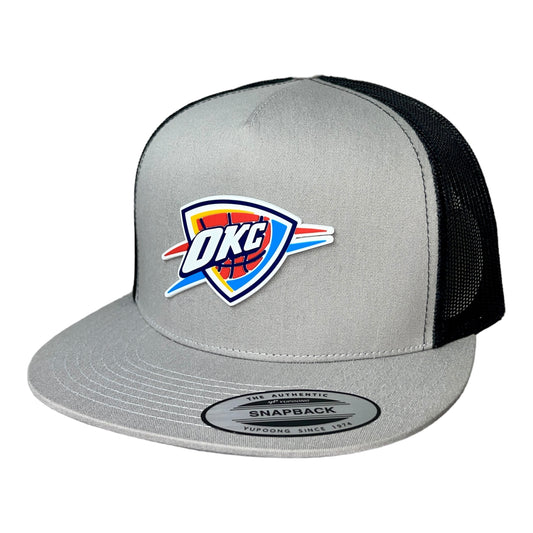 Oklahoma City Thunder 3D YP Snapback Flat Bill Trucker Hat- Silver/ Black