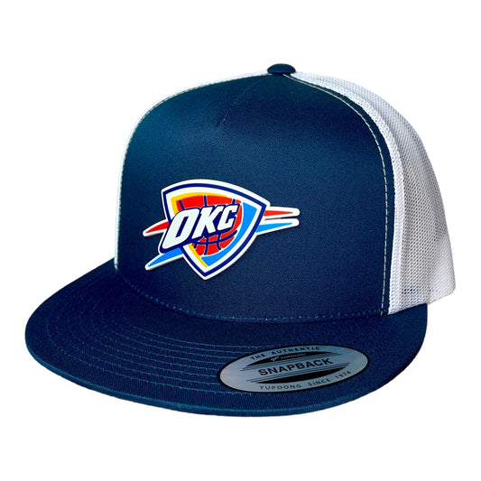 Oklahoma City Thunder 3D YP Snapback Flat Bill Trucker Hat- Navy/ White