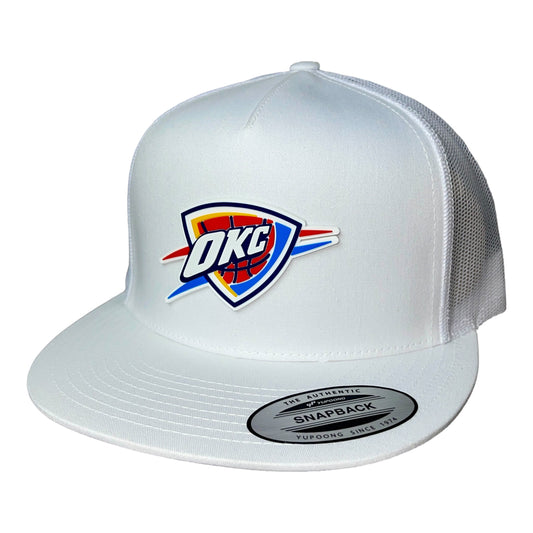 Oklahoma City Thunder 3D YP Snapback Flat Bill Trucker Hat- White