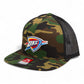 Oklahoma City Thunder 3D Wool Blend Flat Bill Hat- Army Camo/ Black