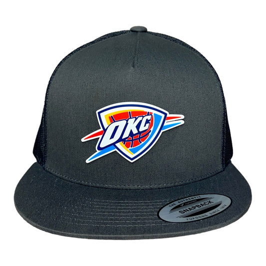 Oklahoma City Thunder 3D YP Snapback Flat Bill Trucker Hat- Charcoal/ Black