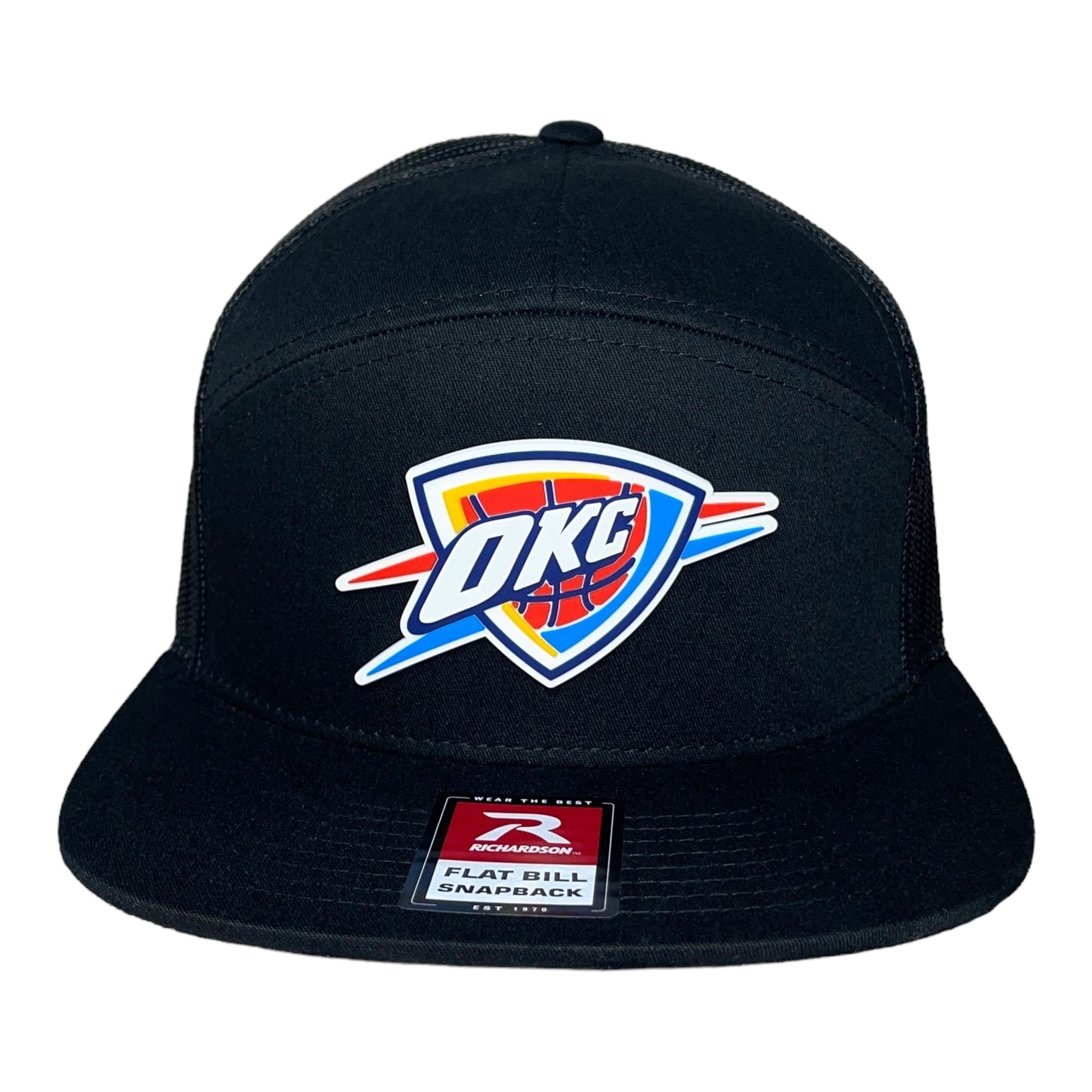 Oklahoma City Thunder 3D Snapback Seven-Panel Flat Bill Trucker Hat- Black