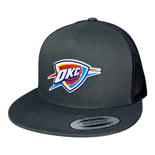 Oklahoma City Thunder 3D YP Snapback Flat Bill Trucker Hat- Charcoal/ Black