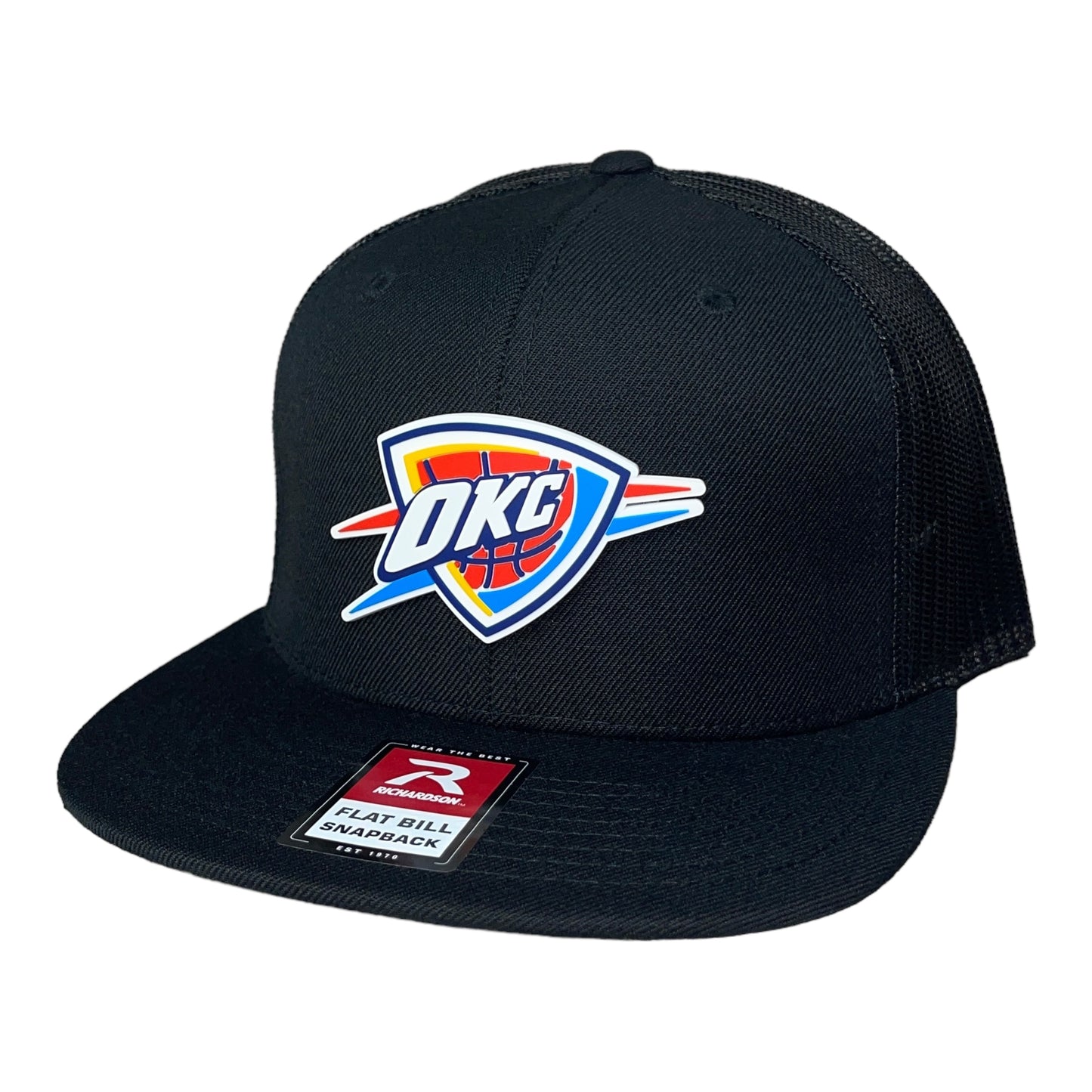 Oklahoma City Thunder 3D Wool Blend Flat Bill Hat- Black