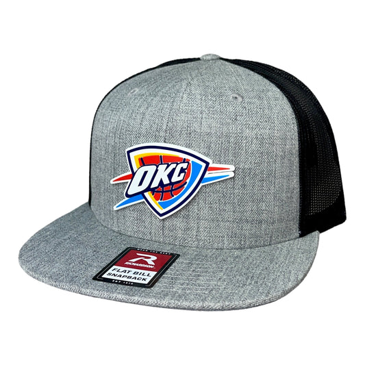 Oklahoma City Thunder 3D Wool Blend Flat Bill Hat- Heather Grey/ Black