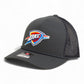 Oklahoma City Thunder Snapback Trucker Rope Hat- Charcoal