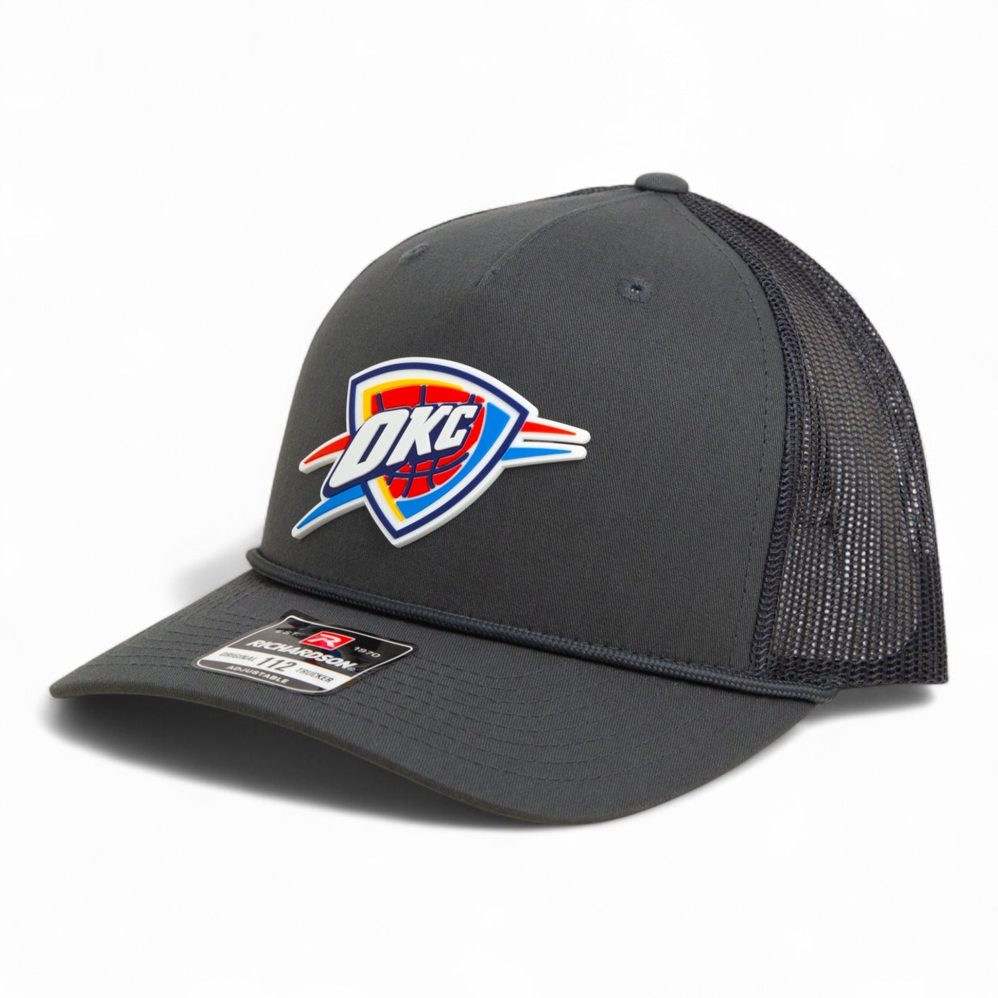 Oklahoma City Thunder Snapback Trucker Rope Hat- Charcoal
