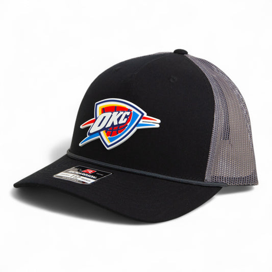 Oklahoma City Thunder Snapback Trucker Rope Hat- Black/ Charcoal