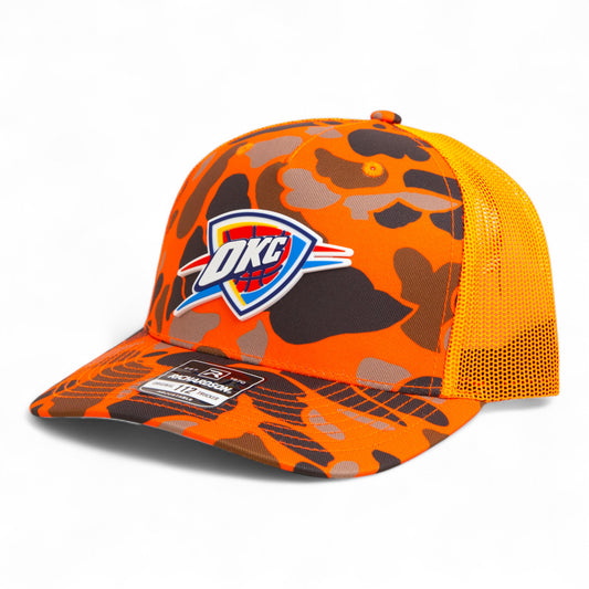 Oklahoma City Thunder Snapback Trucker Hat- Blaze Duck Camo/ Blaze