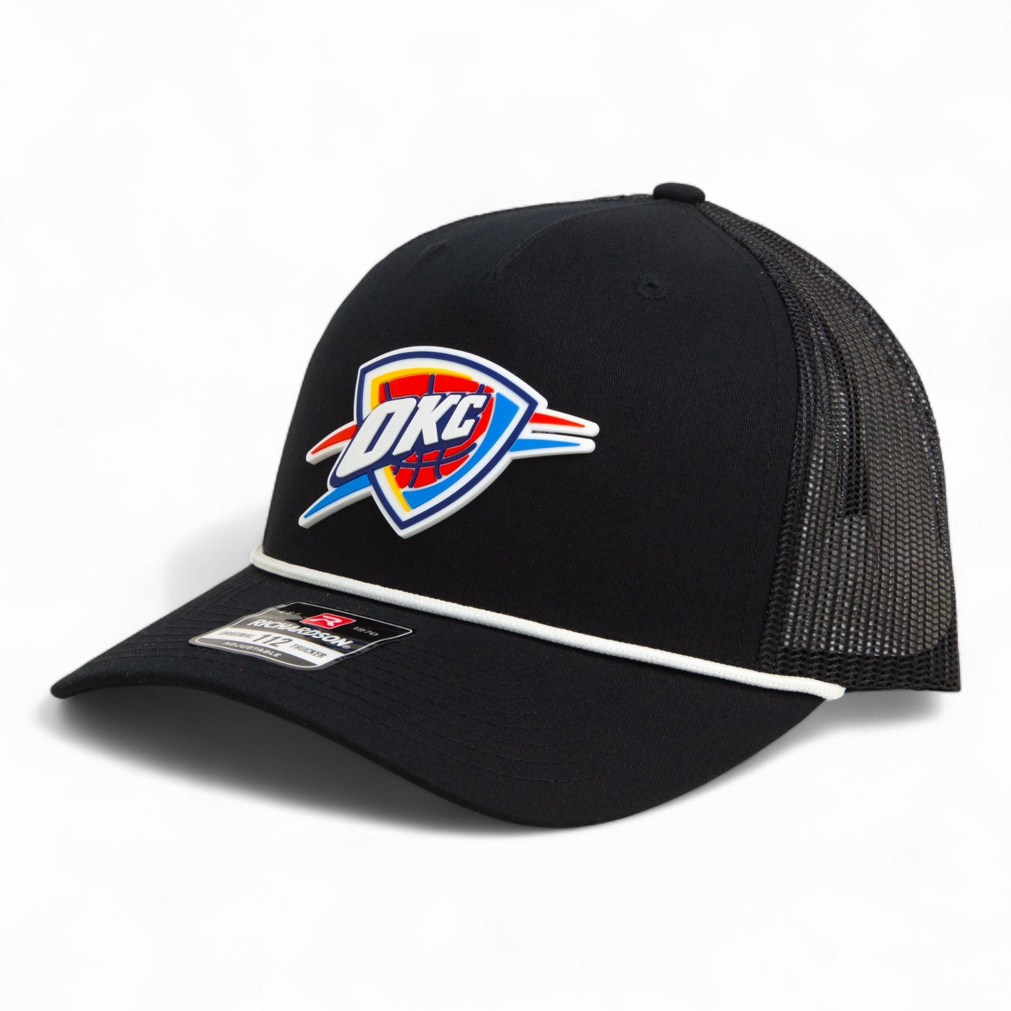 Oklahoma City Thunder Snapback Trucker Rope Hat- Black/ White