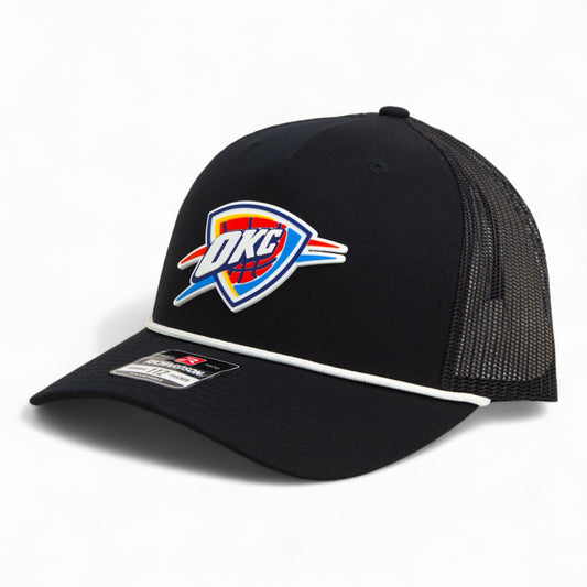 Oklahoma City Thunder Snapback Trucker Rope Hat- Black/ White