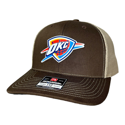 Oklahoma City Thunder 3D Snapback Trucker Hat- Brown/ Tan