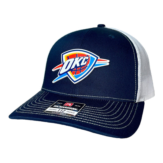 Oklahoma City Thunder 3D Snapback Trucker Hat- Navy/ White