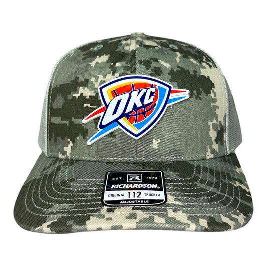 Oklahoma City Thunder 3D Snapback Trucker Hat- Military Digital Camo