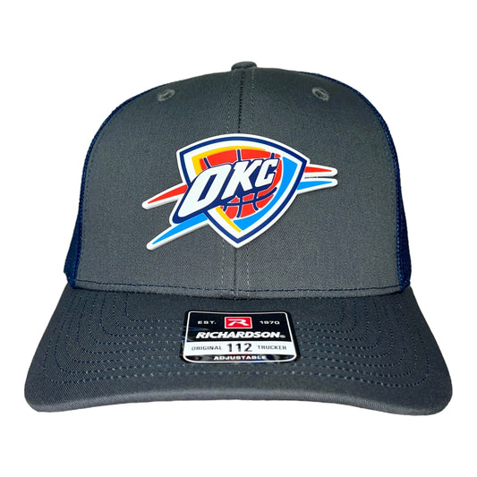 Oklahoma City Thunder 3D Snapback Trucker Hat- Charcoal/ Navy