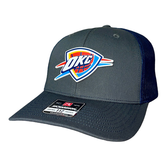 Oklahoma City Thunder 3D Snapback Trucker Hat- Charcoal/ Navy