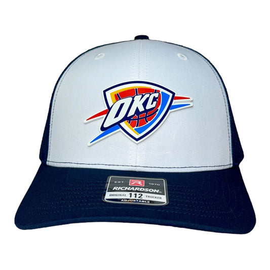 Oklahoma City Thunder 3D Snapback Trucker Hat- White/ Navy