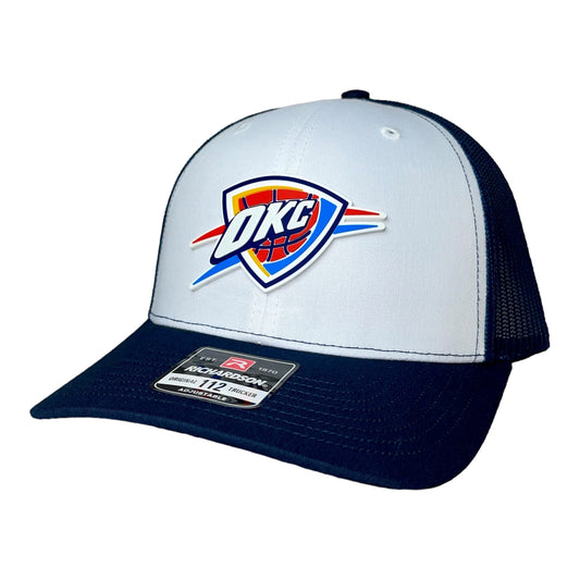 Oklahoma City Thunder 3D Snapback Trucker Hat- White/ Navy