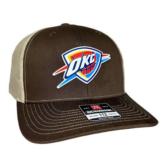 Oklahoma City Thunder 3D Snapback Trucker Hat- Brown/ Tan