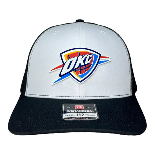 Oklahoma City Thunder 3D Snapback Trucker Hat- White/ Black