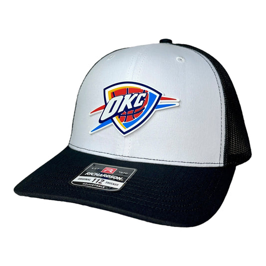 Oklahoma City Thunder 3D Snapback Trucker Hat- White/ Black