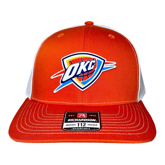 Oklahoma City Thunder 3D Snapback Trucker Hat- Orange/ White