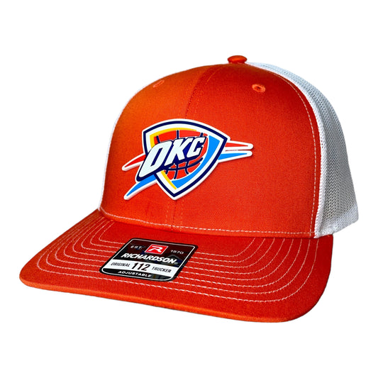 Oklahoma City Thunder 3D Snapback Trucker Hat- Orange/ White