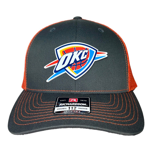 Oklahoma City Thunder 3D Snapback Trucker Hat- Charcoal/ Orange