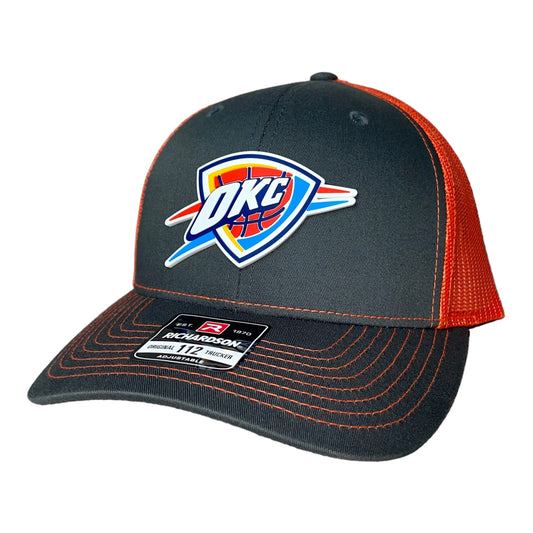 Oklahoma City Thunder 3D Snapback Trucker Hat- Charcoal/ Orange