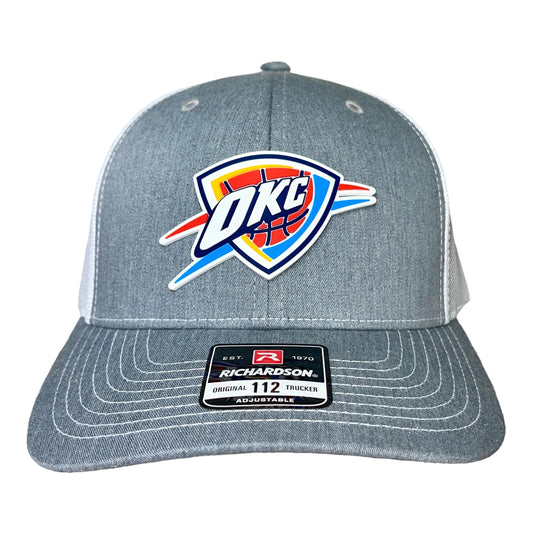 Oklahoma City Thunder 3D Snapback Trucker Hat- Heather Grey/ White