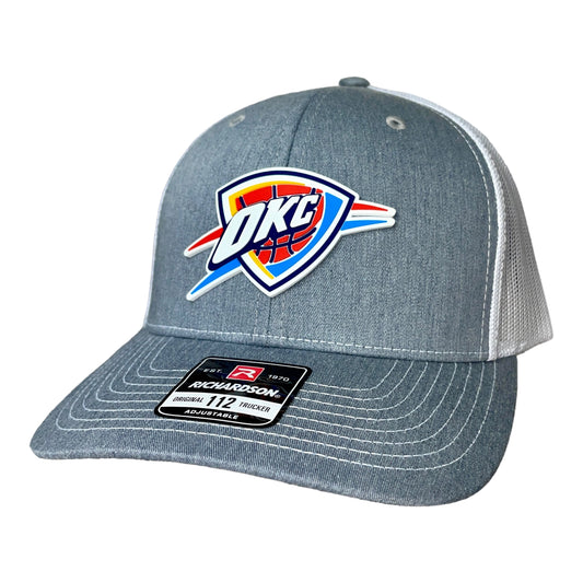 Oklahoma City Thunder 3D Snapback Trucker Hat- Heather Grey/ White