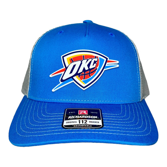 Oklahoma City Thunder 3D Snapback Trucker Hat- Cobalt Blue/ Silver