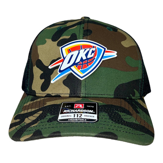 Oklahoma City Thunder 3D Snapback Trucker Hat- Army Camo/ Black