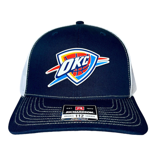 Oklahoma City Thunder 3D Snapback Trucker Hat- Navy/ White