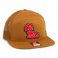 Ole Miss Rebels 3D Snapback Seven-Panel Flat Bill Trucker Hat- Caramel