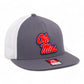 Ole Miss Rebels 3D Wool Blend Flat Bill Hat- Charcoal/ White