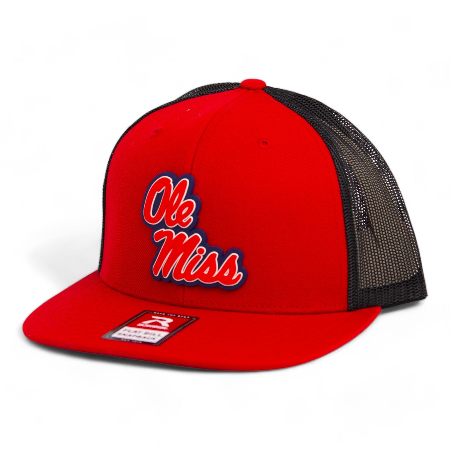 Ole Miss Rebels 3D Wool Blend Flat Bill Hat- Red/ Black