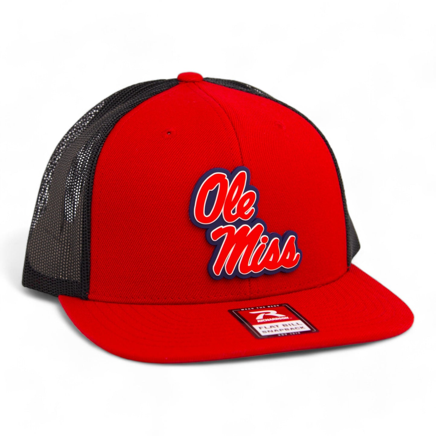 Ole Miss Rebels 3D Wool Blend Flat Bill Hat- Red/ Black