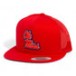 Ole Miss Rebels 3D YP Snapback Flat Bill Trucker Hat- Red