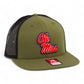 Ole Miss Rebels 3D Wool Blend Flat Bill Hat- Loden/ Black