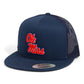 Ole Miss Rebels 3D YP Snapback Flat Bill Trucker Hat- Navy