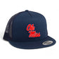 Ole Miss Rebels 3D YP Snapback Flat Bill Trucker Hat- Navy