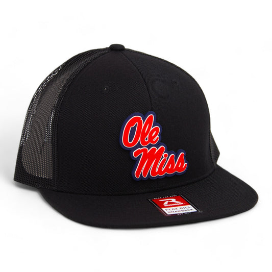 Ole Miss Rebels 3D Wool Blend Flat Bill Hat- Black