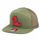 Ole Miss Rebels 3D Snapback Seven-Panel Flat Bill Trucker Hat- Loden Green