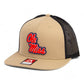 Ole Miss Rebels 3D Wool Blend Flat Bill Hat- Tan/ Black