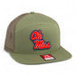 Ole Miss Rebels 3D Snapback Seven-Panel Flat Bill Trucker Hat- Loden Green