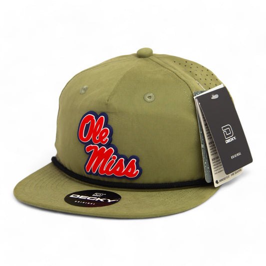 Ole Miss Rebels 3D Perforated Rope Hat- Loden/ Black