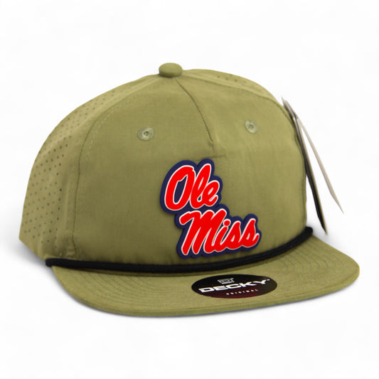 Ole Miss Rebels 3D Perforated Rope Hat- Loden/ Black